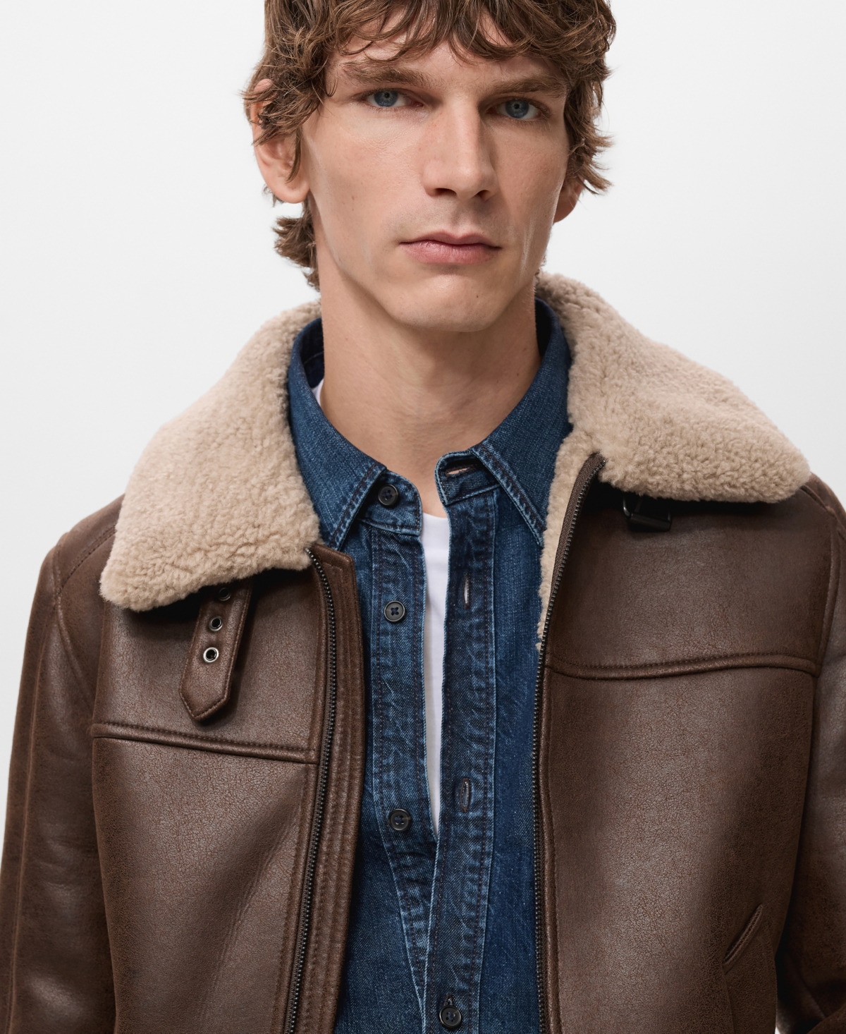 Mango Men's Double Face Sheepskin Jacket