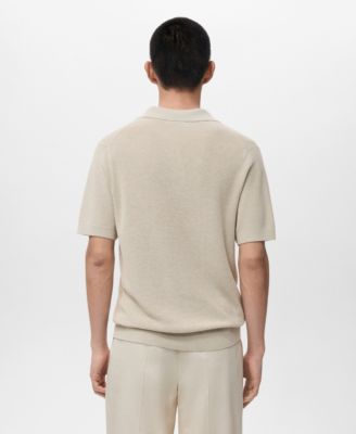 Men's Structured Cotton Knitted Polo Shirt