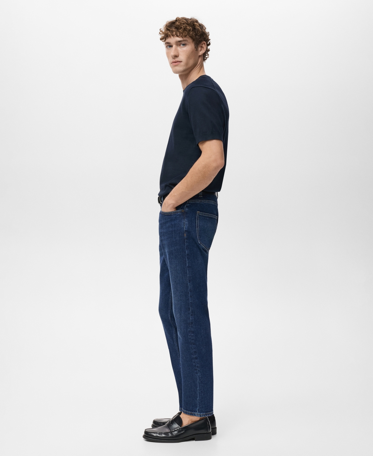 Mango Men's Ben Cropped Tapered-Fit Jeans