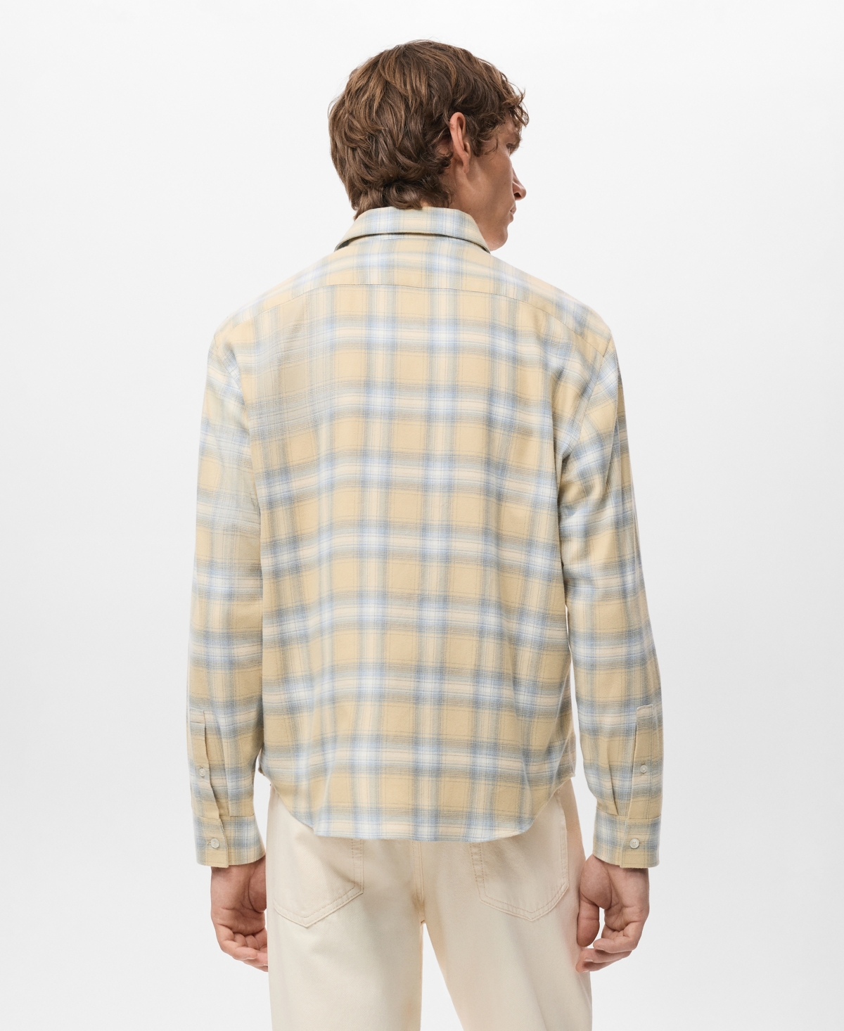 Mango Men's Check Flannel Cotton Shirt