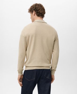 Men's Zipper Collar Microstructure Sweater