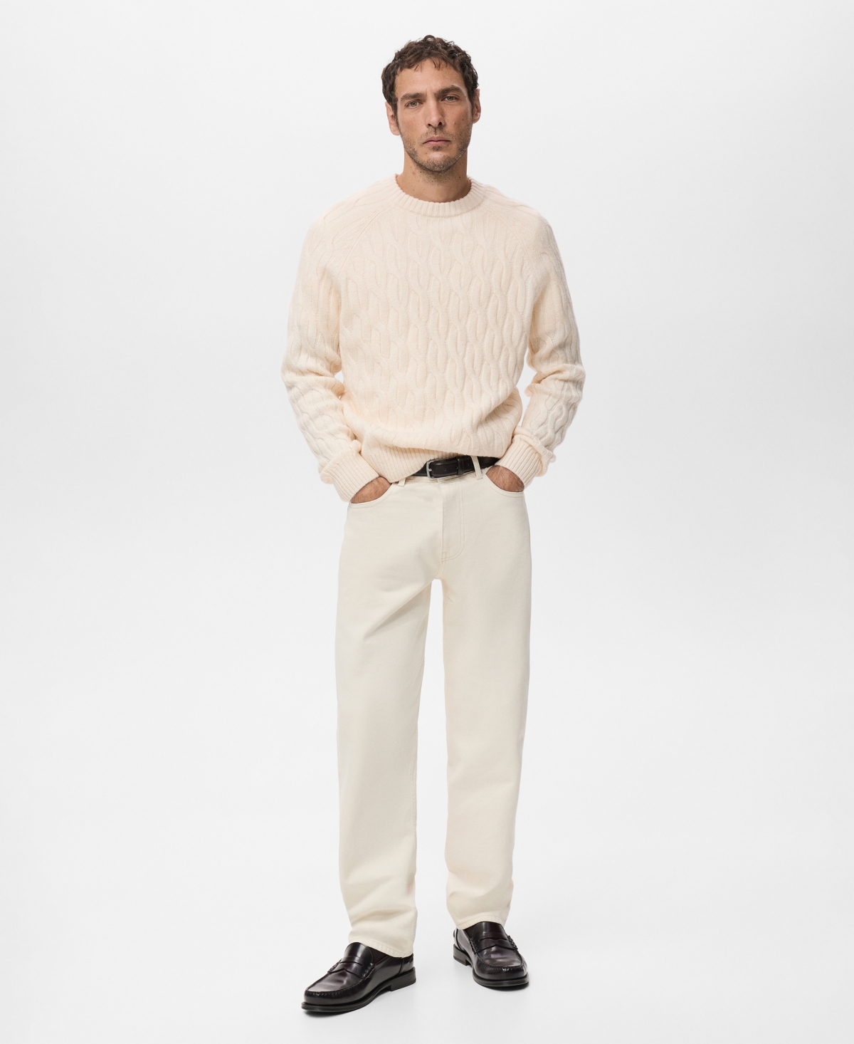 Mango Men's Cable-Knit Sweater
