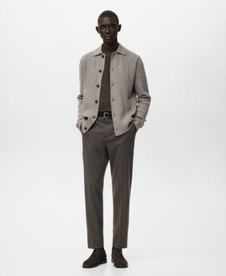 Men's Ribbed Knit Cardigan Sweater