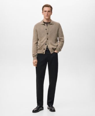 Men's Knitted Wool Blend Cardigan