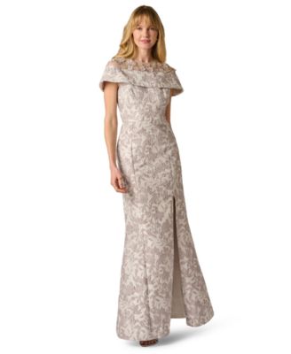 Women's Crew Neck Beaded Ball Gown