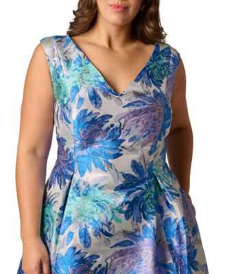 Women's Metallic V-Neck Midi Dress