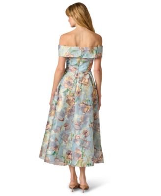 Women's Off-The-Shoulder Ankle Midi Dress