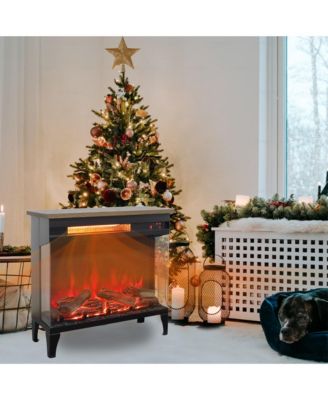 24 inch three sided glass electric fireplace with feet