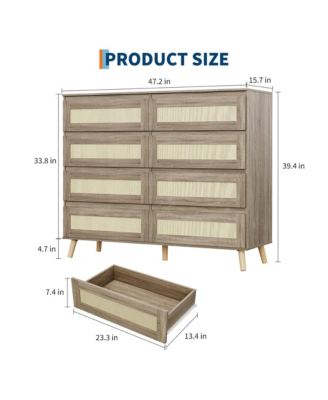 Wood Dressers for Bedroom with 8 Drawers