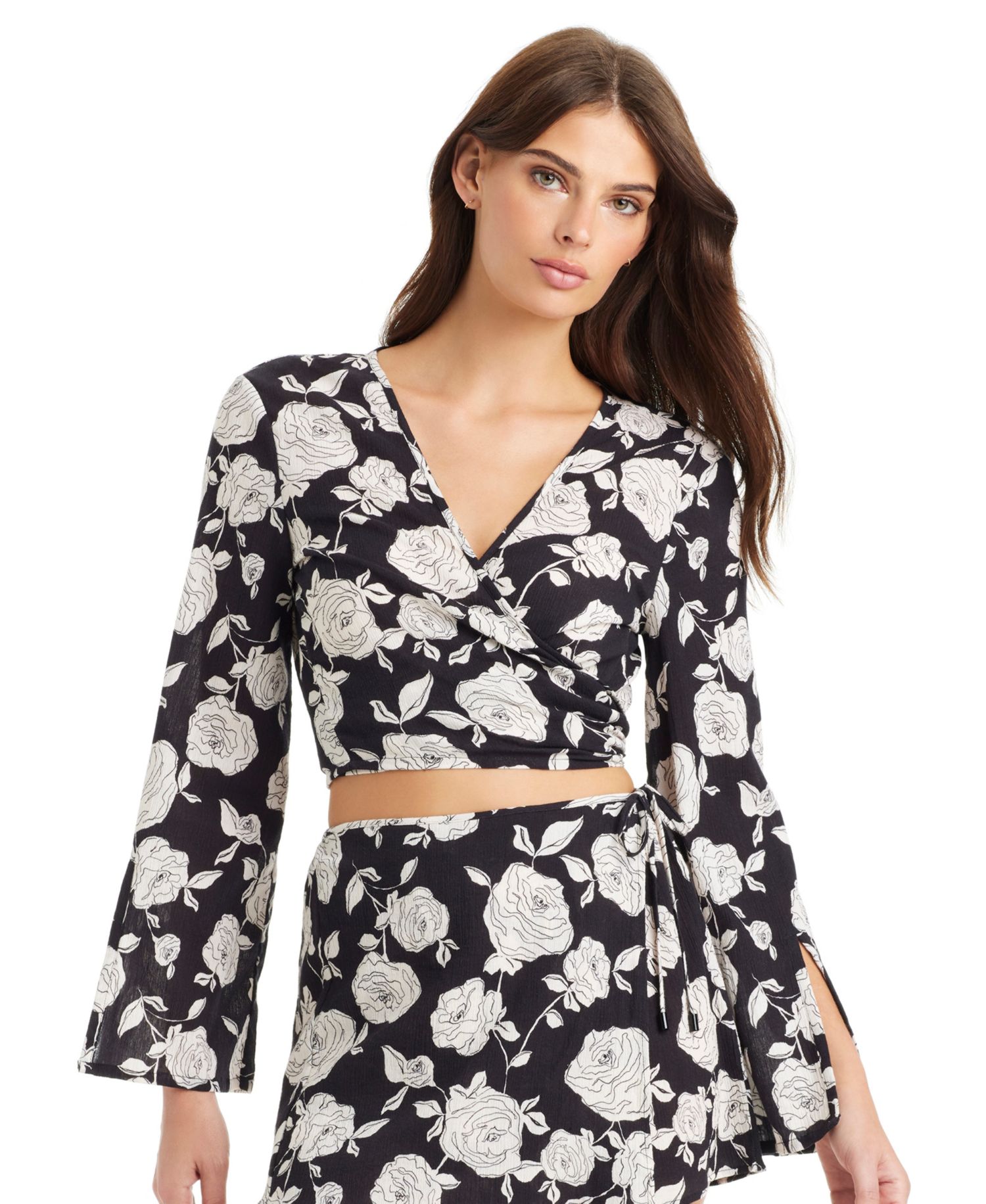 Women's Among Roses Wrap Cover-Up Top