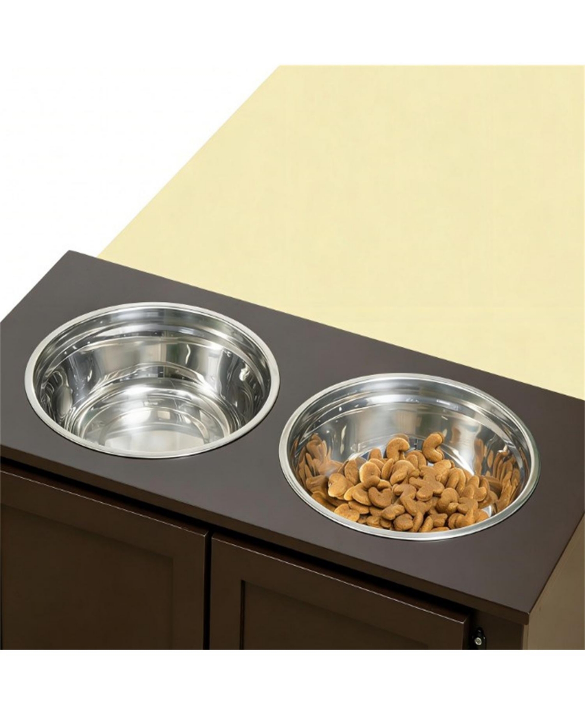 Aostirmotor Dog Bowls Elevated Feeding Station in Brown