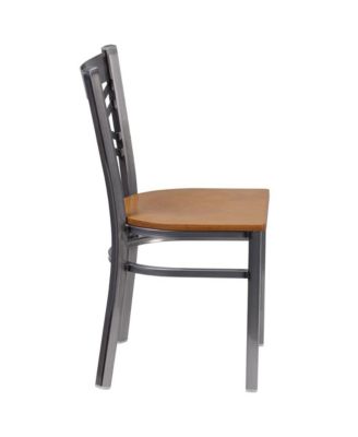 2 Pack Clear Coated "X" Back Metal Restaurant Chair