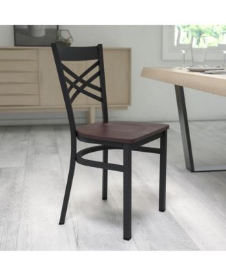 X" Back Metal Restaurant Dining Chair