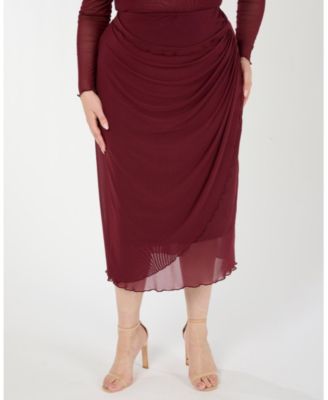 Plus Size Annalise Mesh Midi Skirt
