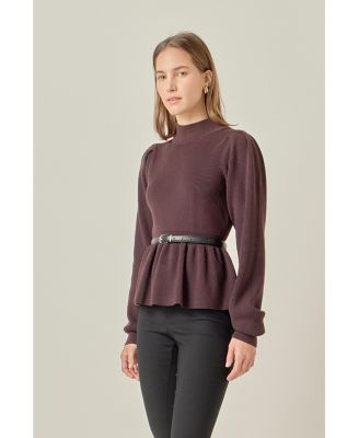 Women's Peplum Waist Knit Top