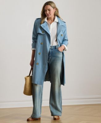 Plus Size Double-Breasted Belted Trench Coat