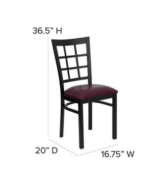 Window Back Metal Restaurant Dining Chair