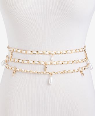 Imitation Pearl and Shell Chain Swag Belt