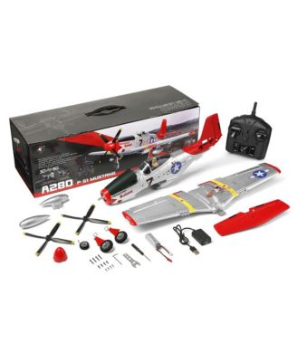 2.4G 4-Channel P51 RC Plane with Brushless Motor, 6G/3D Flight Modes, 6-Axis Gyro & LED Light