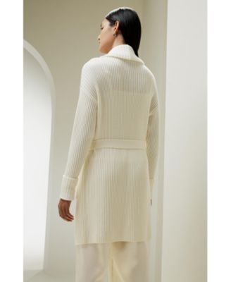 Women's Merino Wool Shawl Collar Cardigan