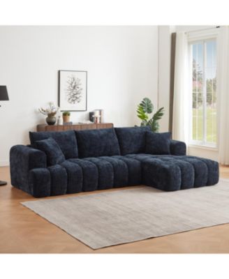 Streamdale  Furniture Chenille L-Shape Sectional Sofa Sleeper Couch