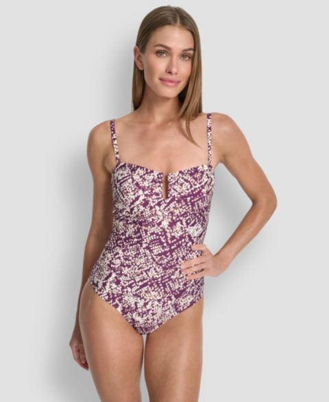 Женские купальники DKNY Women's U Wire Shirred One-Piece Swimsuit