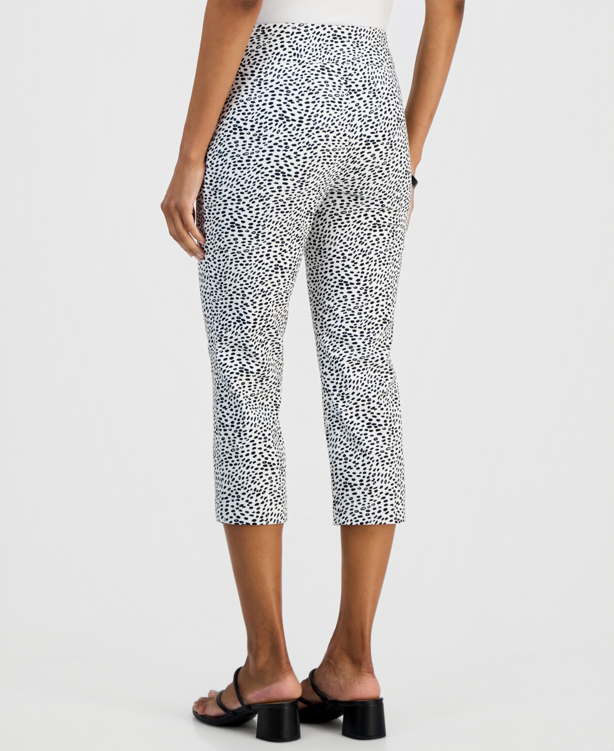 Jm Collection Petite Simple Marks Printed Rivet Capri Pants, Macy's Exclusive