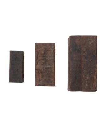 Reclaimed Vintage Wood Boxes, Set of 3 Sizes, Natural