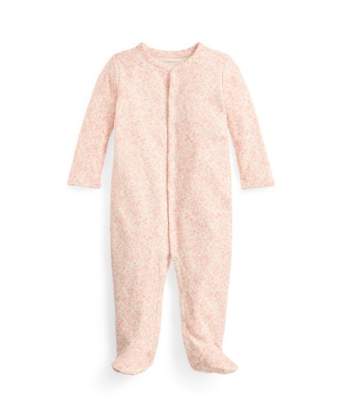 Polo Ralph Lauren Baby Girls' Strawberry Printed Round Neck Footed Coverall