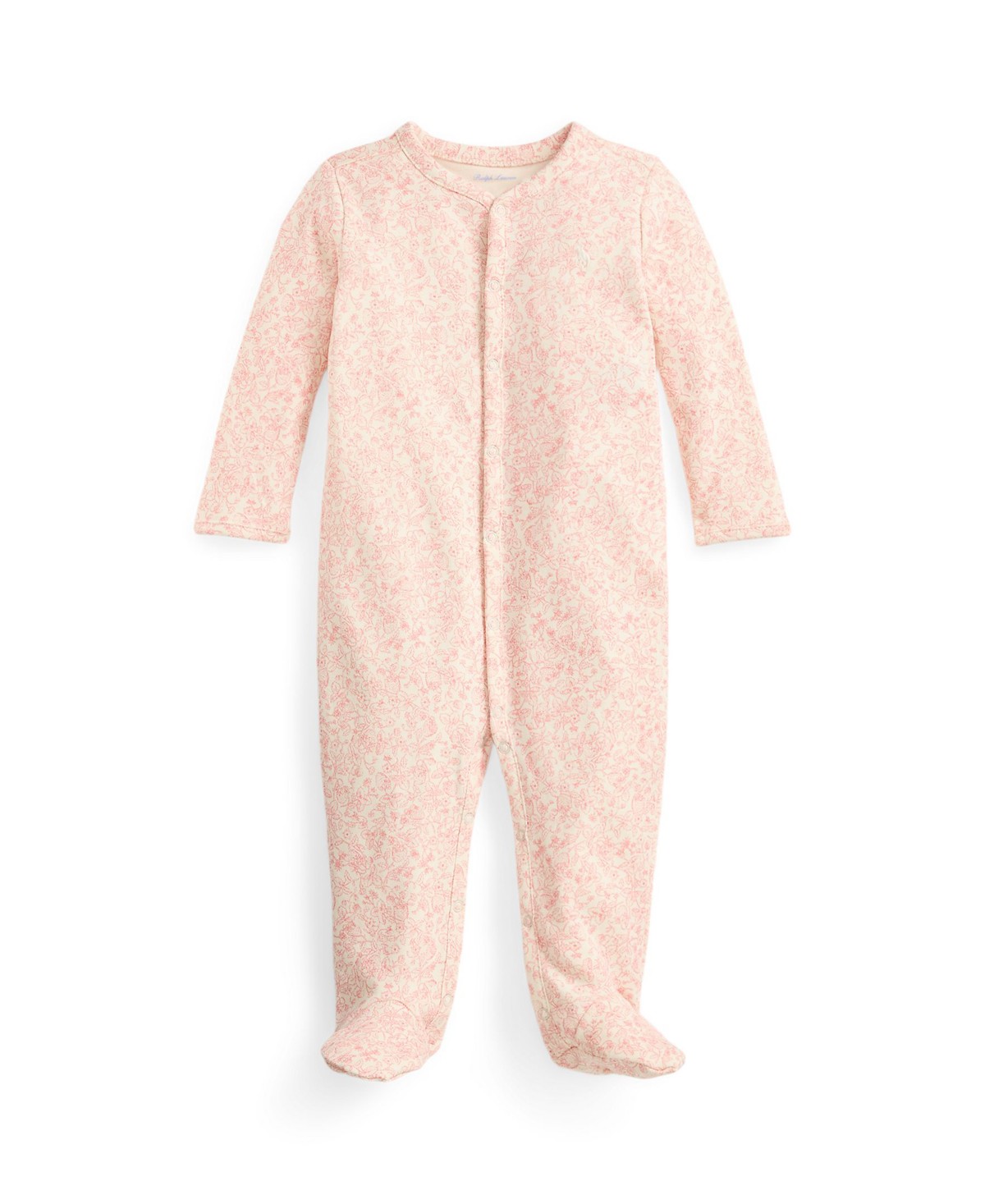 Polo Ralph Lauren Baby Girls' Strawberry Printed Round Neck Footed Coverall — фото 1