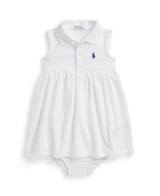 Baby Girls' Mini-Cable Short-Sleeve Polo Dress and Bloomers, 2-Piece Set