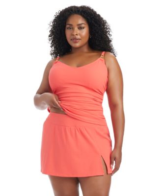 Plus Size Pique Ole High-Waist Skirted Swim Bottoms