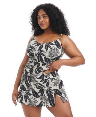 Plus Size Island Time High-Waist Skirted Bottoms