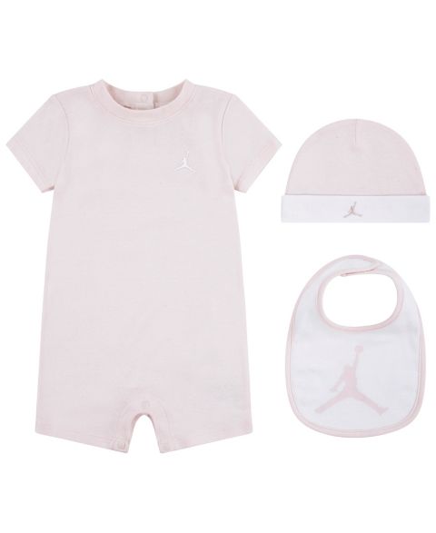 Комплекты Jordan Jumpman Romper, Hat and Bib, 3-Piece Set для малышей, цвет: Розовый
