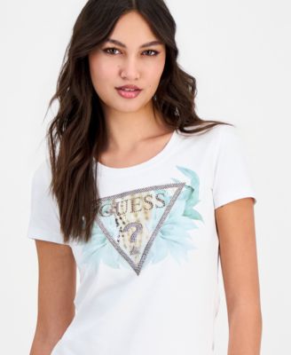 Women's Embellished Triangle Logo Short-Sleeve T-Shirt