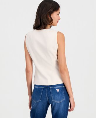 Women's Structured Crepe V-Neck Vest