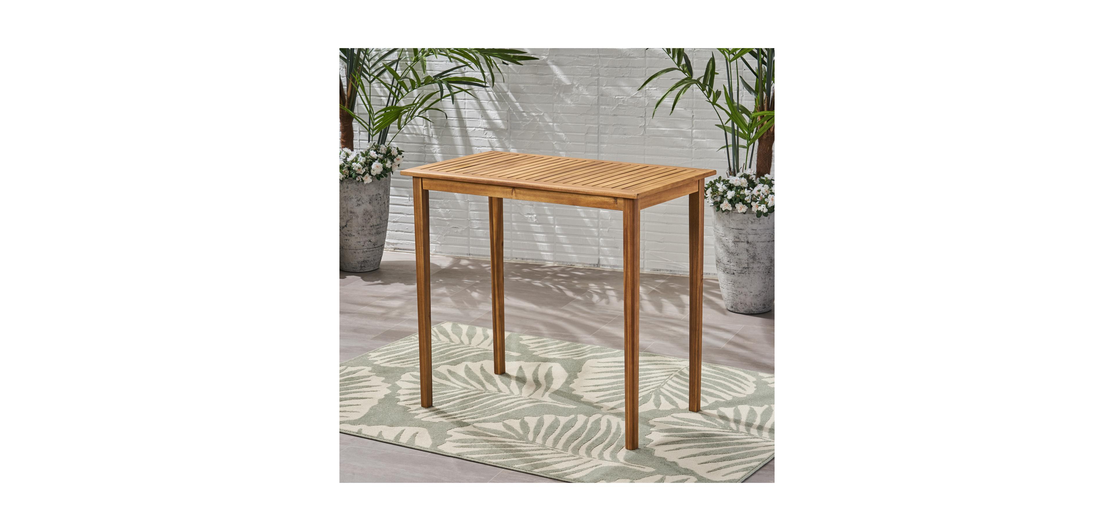 Streamdale Furniture Acacia Wood Bar Table - Sleek & Weather-Resistant