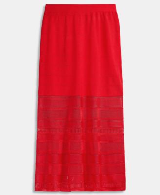 Women's Pointelle Stripe Sweater Skirt