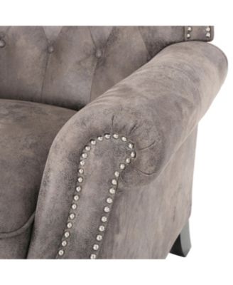 Accented Push Back Recliner Chair with Rolled Arms