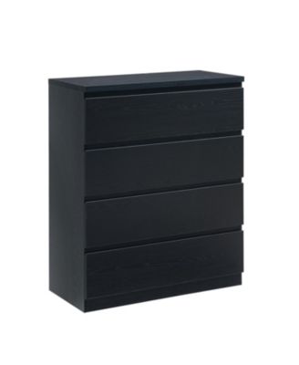 Black 4-Drawer Modern Dresser