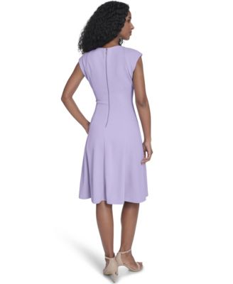 Women's Crepe V-Neck Midi Dress