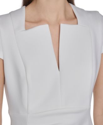 Women's Side Ruched V-Neck Midi Dress