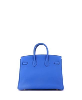 Birkin 25 Handbag Blue Togo with Gold Hardware