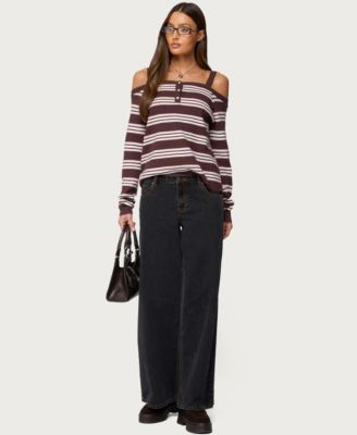 Women's Shyla Off Shoulder Striped Knit Top