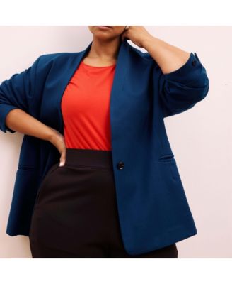 Plus Size Lennox Collarless Ponte Blazer