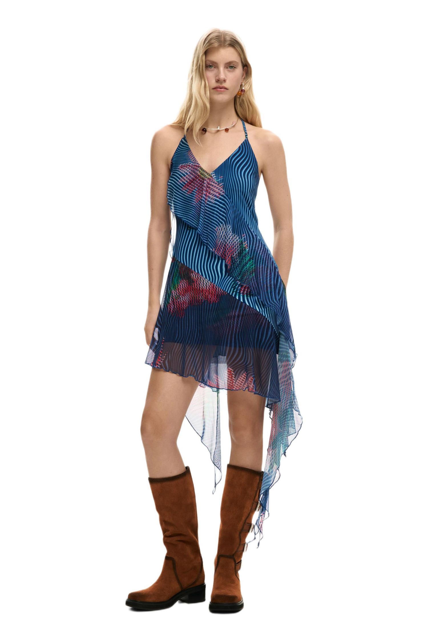 Women's Pixelated ruffle dress