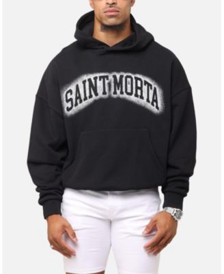 Men's Spray Logo Boxy Hoodie Black