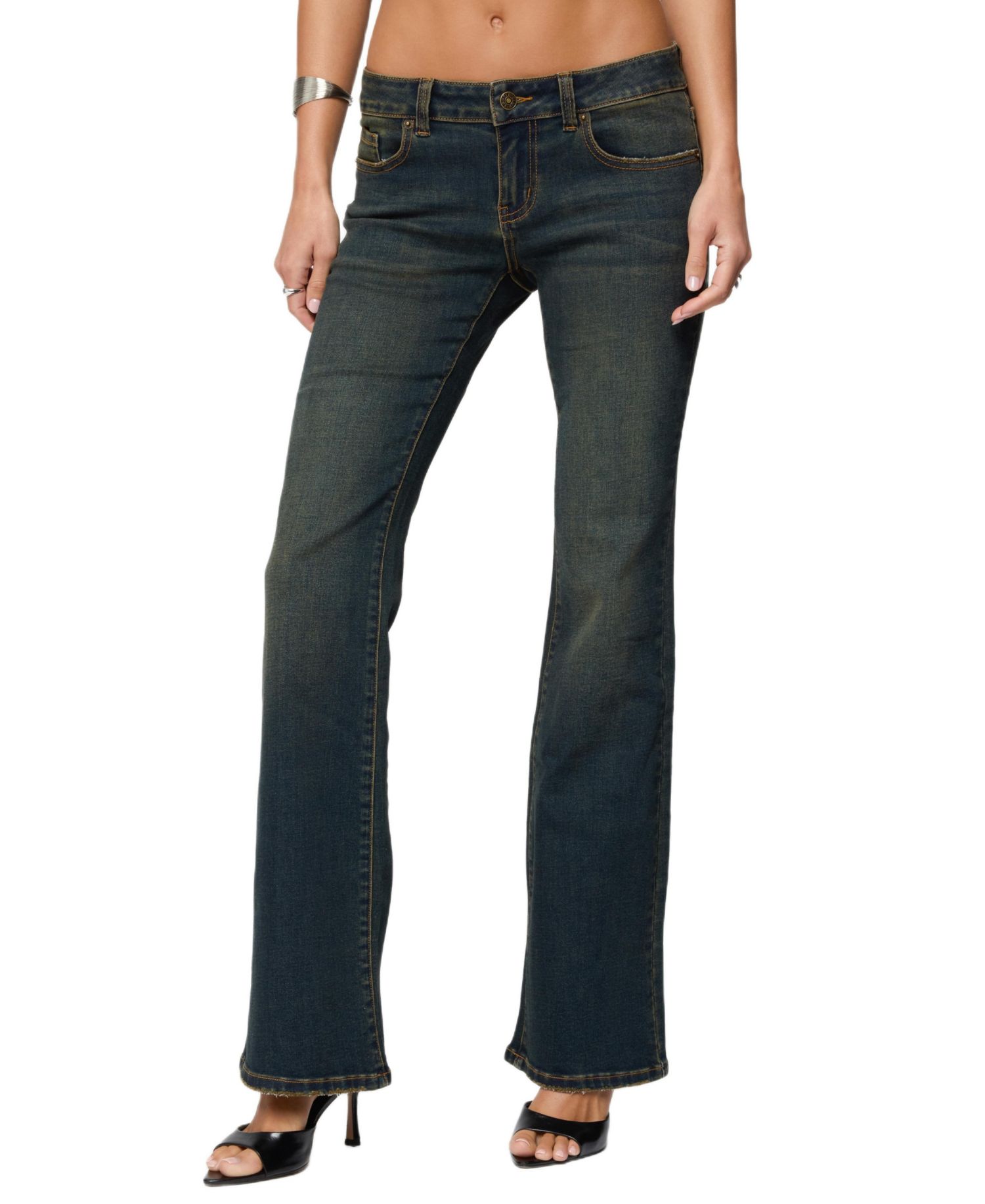 Women's Tez Vintage Washed Low Rise Bootcut Jeans
