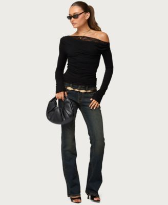 Women's Layered Lacey Off Shoulder Top