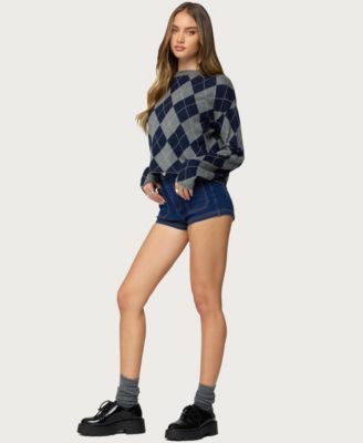 Women's Prep Girl Argyle Knit Top